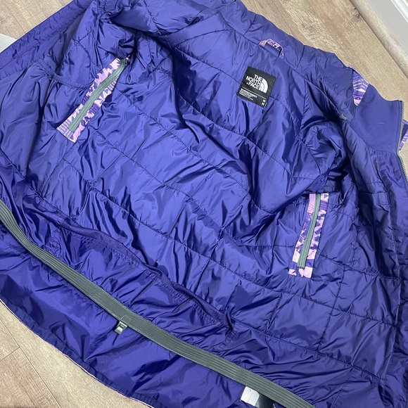 the north face purple pattern hooded ski coat winter jacket size medium - Picture 5 of 10